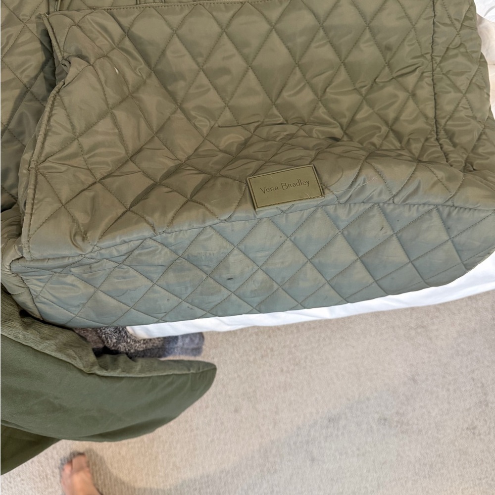 Vera Bradley Olive Quilted Tote